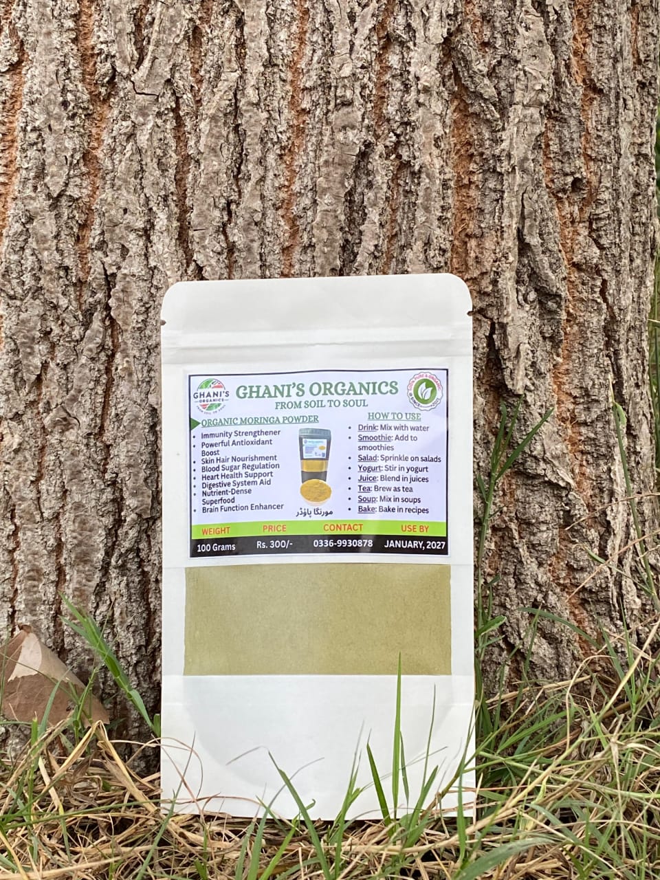 Ghani’s Organics – Organic Moringa Powder (100g) | Superfood for Immunity, Energy & Detox | Rich in Antioxidants & Essential Nutrients